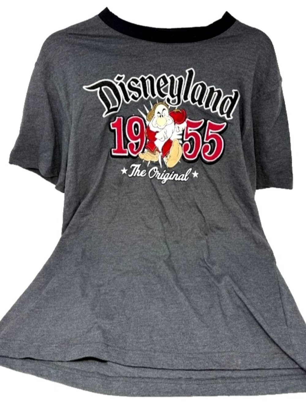Disney Shirt Mens Medium Gray Grumpy Seven Dwarves Disneyland Parks 1955 Tee
